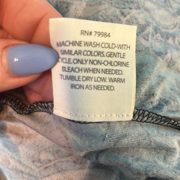 Soma Paisley Dress 3/4 Sleeves Asymmetrical Hem Luxuriously Soft Size Small - Picture 8 of 8